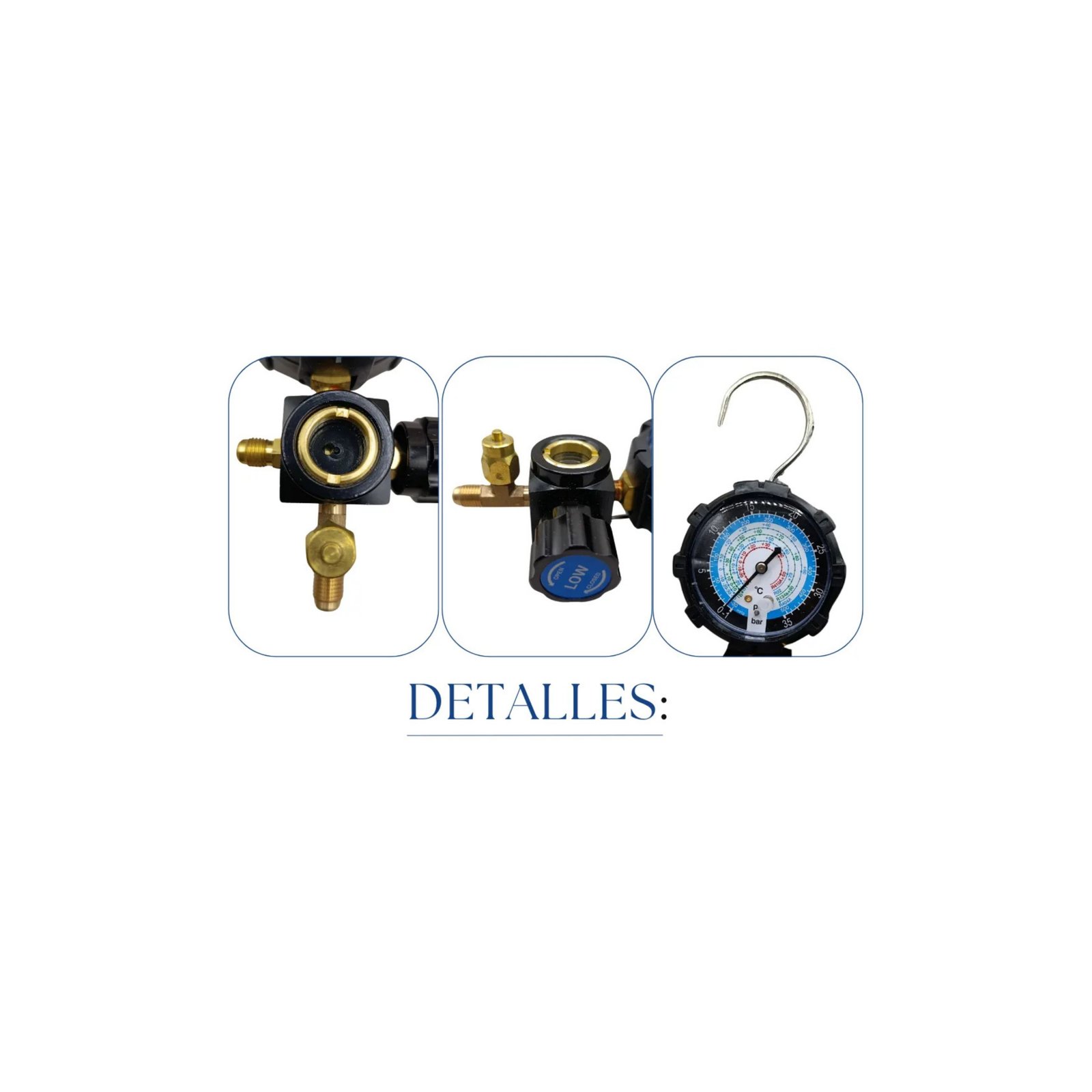 HE037 Reloj Manómetro Completo baja con Protector y Llave