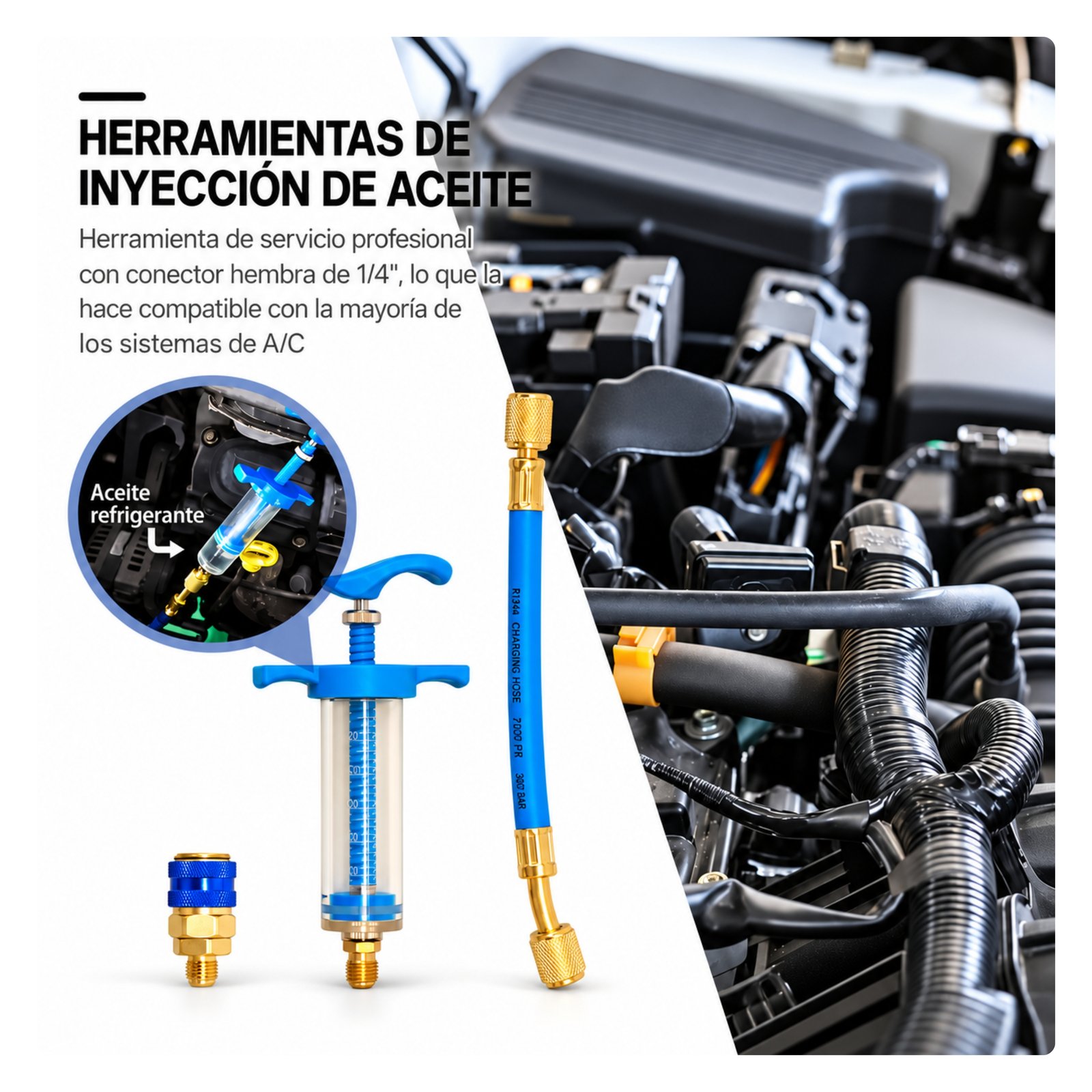 HE002 Inyector de aceite Sistema de Climas Herramienta