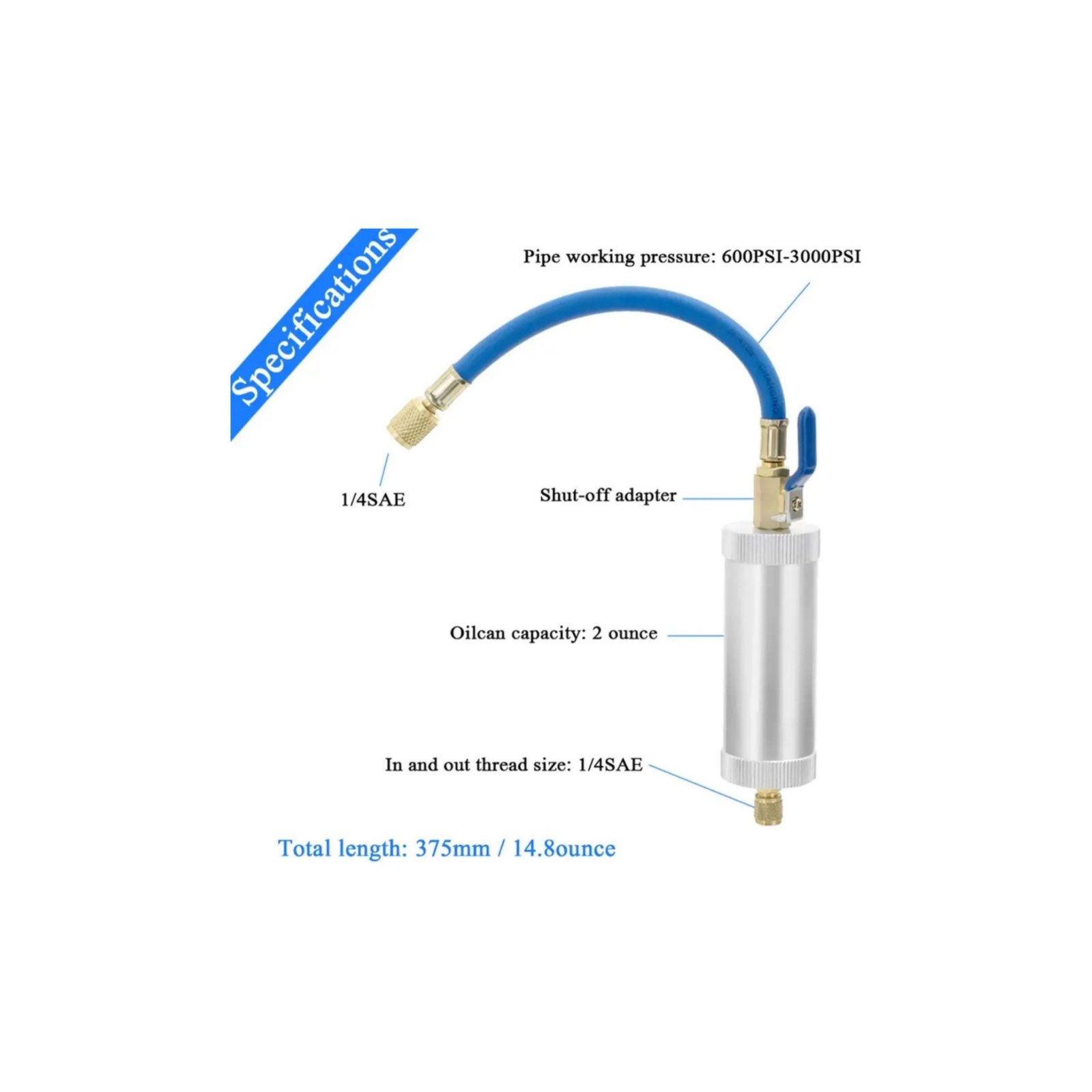 HE002A Kit Inyector Sistema R134 A/C Gas Coche Clima