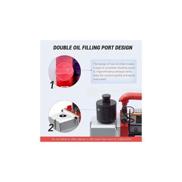 HE003-6 HE003 Bomba de vacío de 5 de A/C 5cfm Aire para R12 R22 R134a