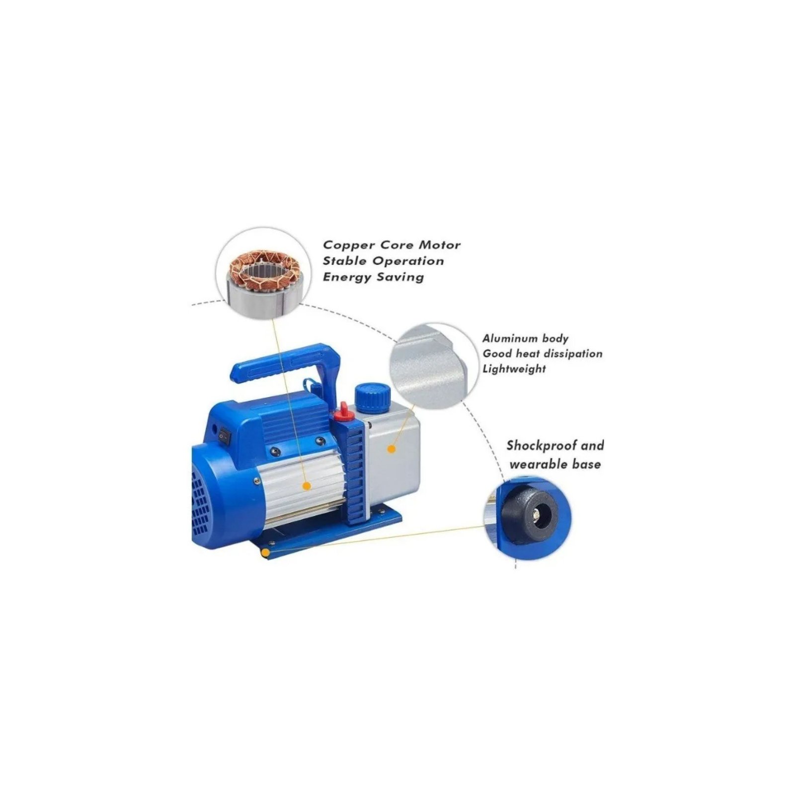 HE003A Bomba de Vacío 1/3 Hp 1 Etapa Refrigeración 4cfm