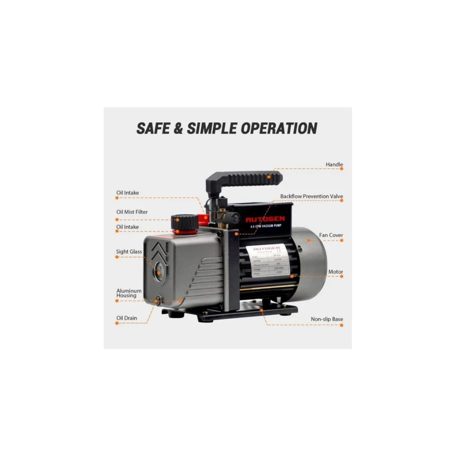 HE033 Bomba de Vacío 1/3hp 5pa Refrigeración/ Autogen
