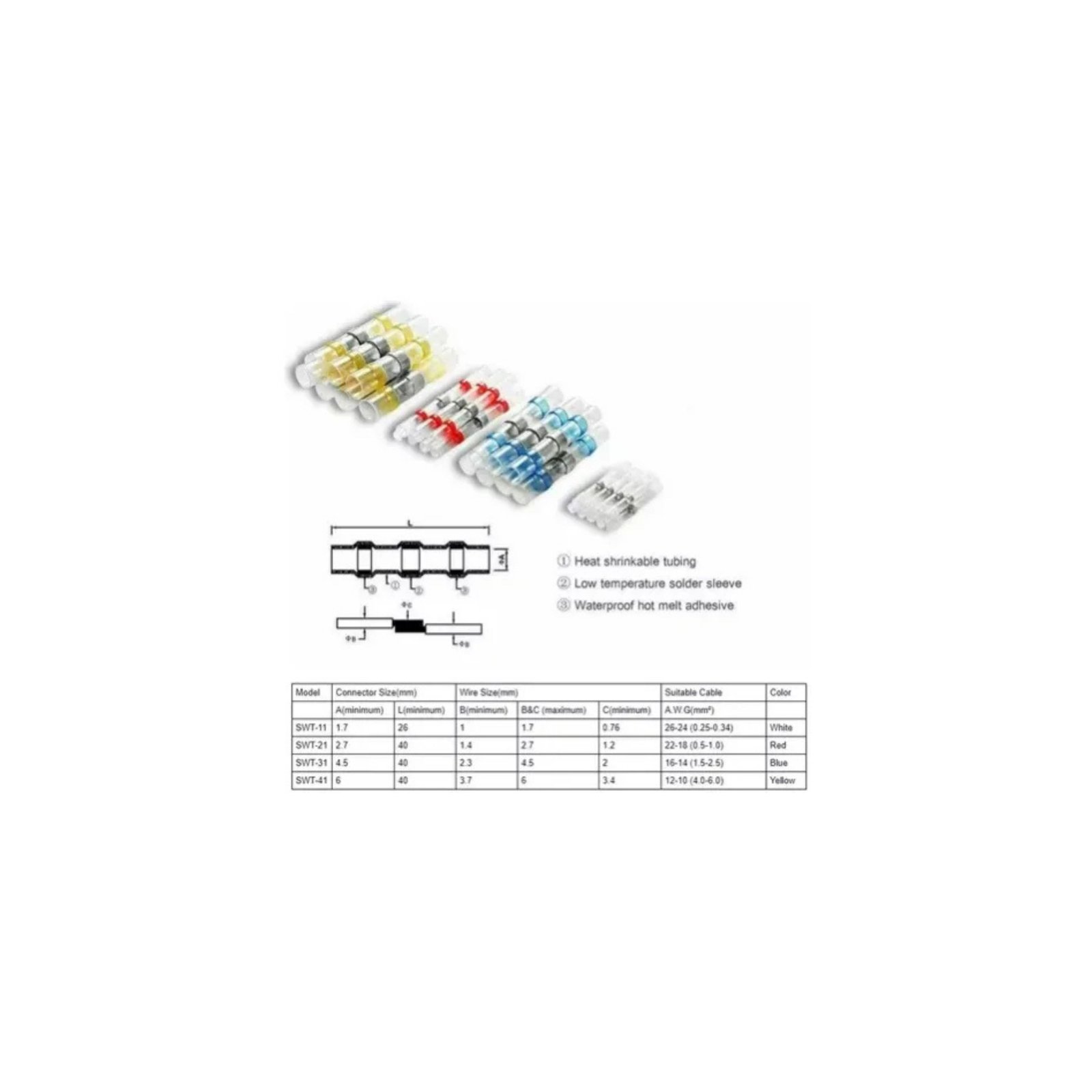 Herramienta Kit Conectores Sello Soldadura con Pistola HE099