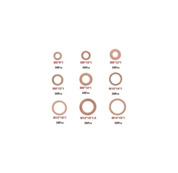 HE046A-1 HE046A Juego 200 Arandelas Rondanas de Cobre